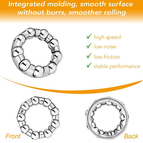 VANSIHO 1/4" x 9 Balls Bike Ball Crank Bearing - 4PCS Stainless Steel Axle Wheel Ball Frame Bearings, Bicycle Ball Bearings Retainer for Mountain/Kids/Low Speed Bikes