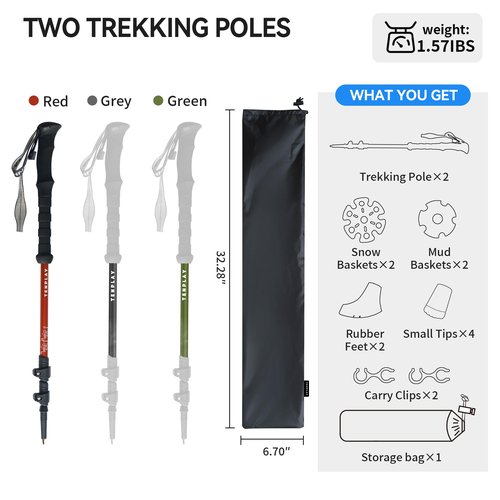 TENPLAY Trekking Pole 7075 Aluminium,EVA Anti-Slip Grips,Quick Lever Lock,3 Section Collapsible,135cm/53.15" Lightweight 0.5lbs,Poles for Hiking Mountaineering Backpacking,Walking.(2PCS)(Grey).