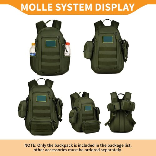 HUNTVP 10L/20L Mini Daypack Military MOLLE Backpack Rucksack Gear Tactical Assault Pack Bag for Hunting Camping Trekking