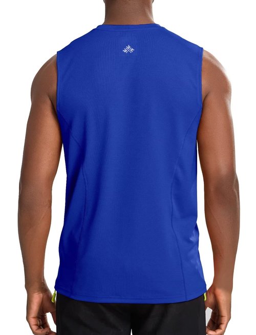Zengjo Mens Sleeveless Workout Shirt Wicking(Royal Blue,XL)
