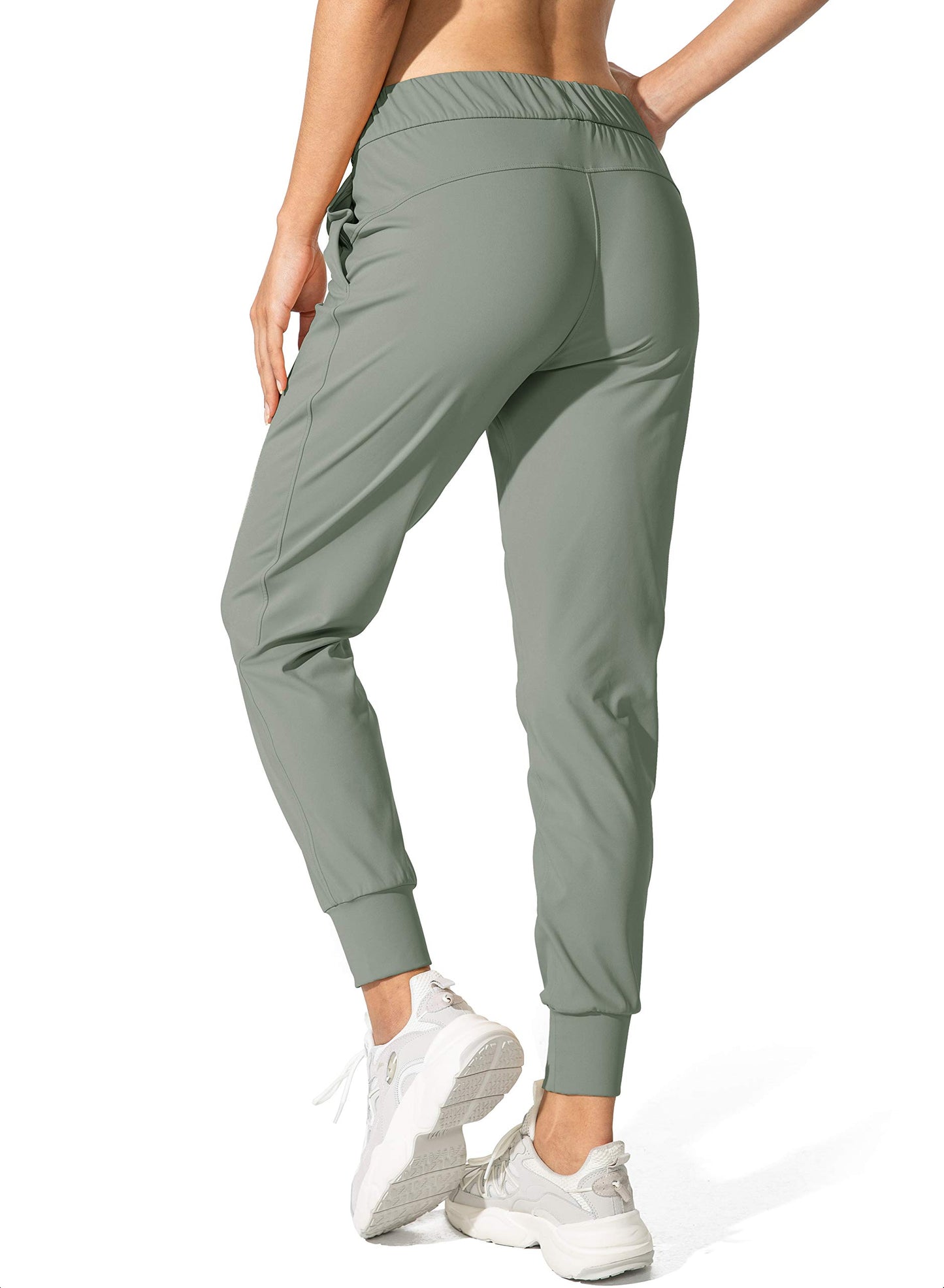 SANTINY Women's Joggers Pants Pockets Drawstring Running Sweatpants for Women Lounge Workout Jogging(Grey Sage_XS)
