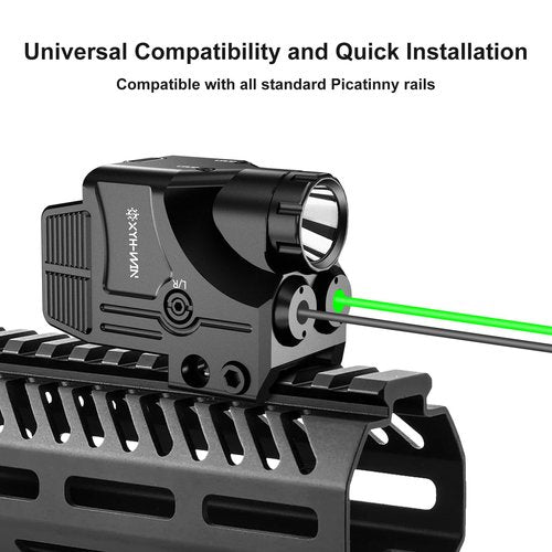 XYH-Win 600 Lumens Weapon Tactical Light Green/IR Laser Sight Combo, Pistol Light with Strobe/Constant Function, Dual-Color Laser Sight,USBC Rechargeable,Fits Standard Picatinny/Glock Rails