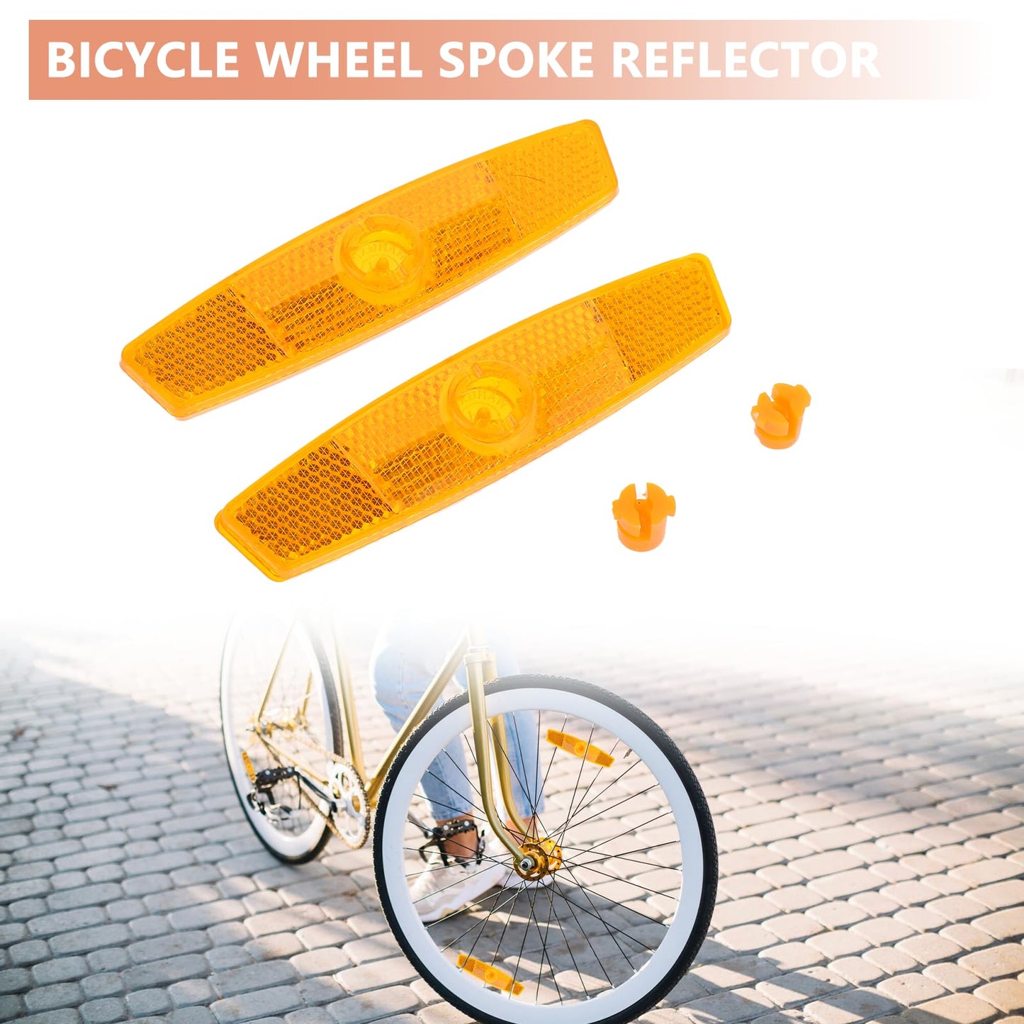 4 PCS Bicycle Wheel Spoke Reflectors Accessories, Bike Front and Rear Reflectors Mountain Bike Safety Warning Reflectors for Night Cycling, Handlebar, Seatpost Bike Front and Rear Reflectors