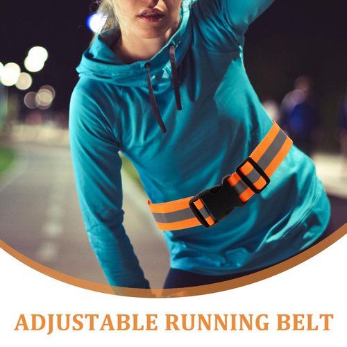 Sosoport Running Belt Waist Belt Reflective Elastic Band Sash Running Safety Gear Light Up ning Lumbar Support for Men Women Orange