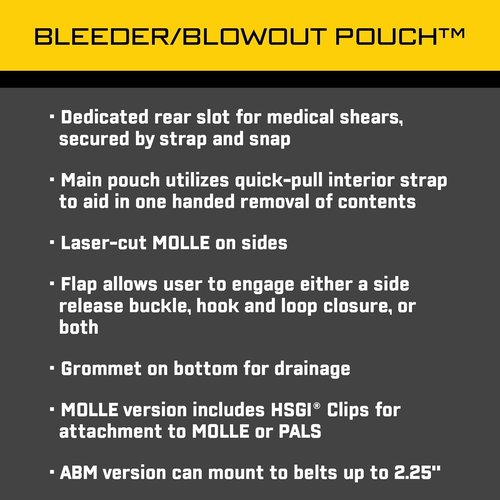 High Speed Gear Bleeder/Blowout Pouch - Tactical Medical MOLLE Pouch for Police & Military