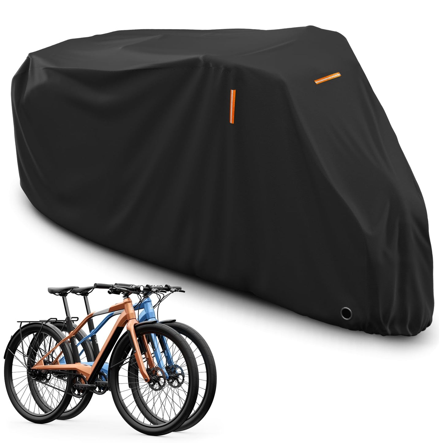 AKEfit Bike Cover, Waterproof Outdoor Bicycle Cover Rain UV Snow Proof with Anti-theft Lock Hole Outside Bike Storage Covers for Mountain Road Electric City Bike-XL for 1, 2 Bike