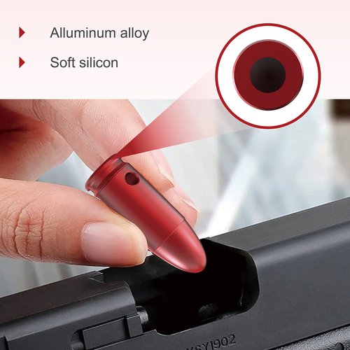 CTPAUITF Training Snap Caps Dummy Rounds, Durable CNC-Machined Aluminum Alloy Safe for Handling Drills & Dry Fire Practice, Ideal for Shooting Skill Training. (9mm-red(12 Rounds))