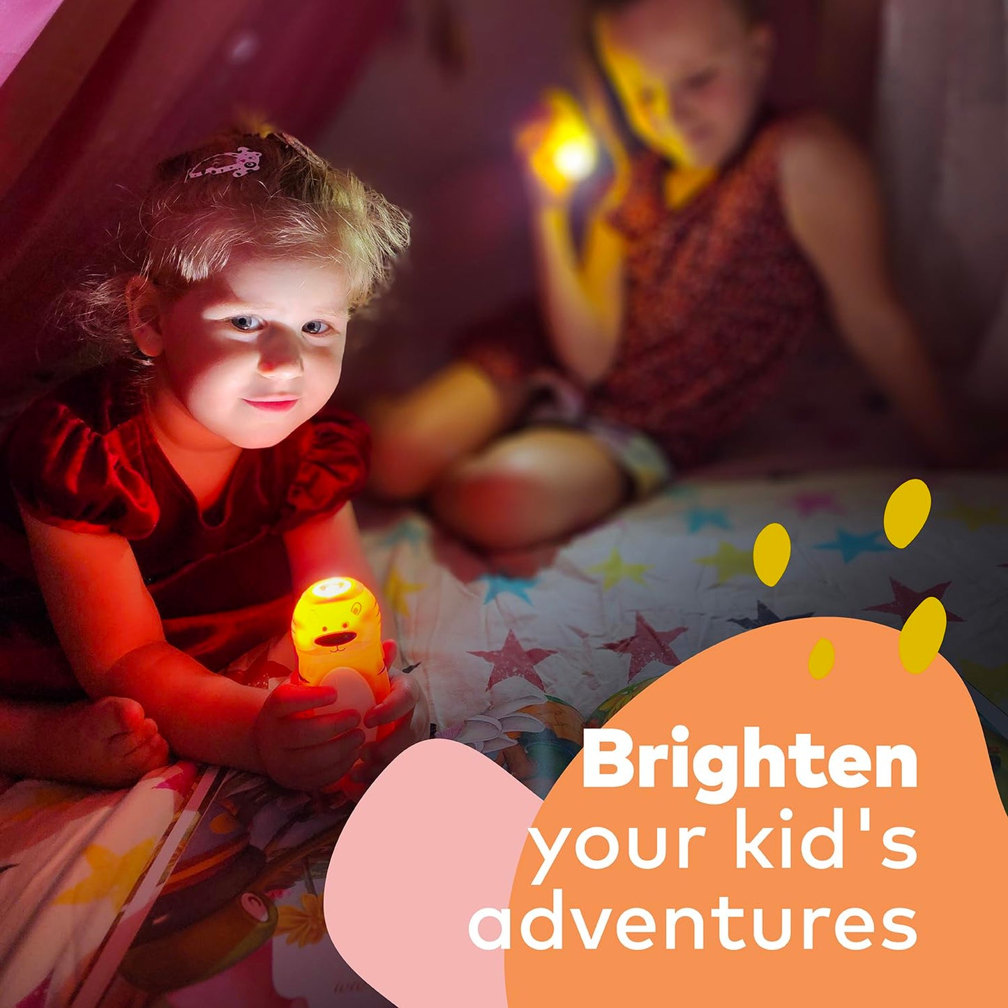 BETTERLINE Kids Flashlights and Kids Lanterns, 2-in-1 LED Kids Camping Lantern Night Light, Better Than Headlamps, Kids Camping Gear Must Haves