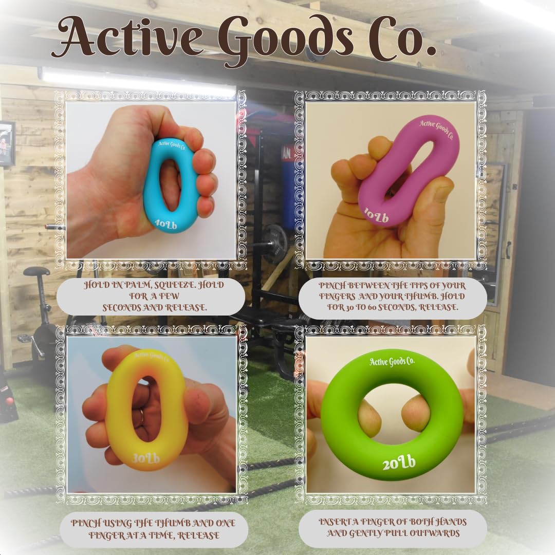 ActiveGoodsCo Hand & Forearm Exerciser - Single ring or Set, Resistance 10-120Lb, Diameter 2.5-3,5in. Visit to see more options (Single 150Lb-3.5in Black)