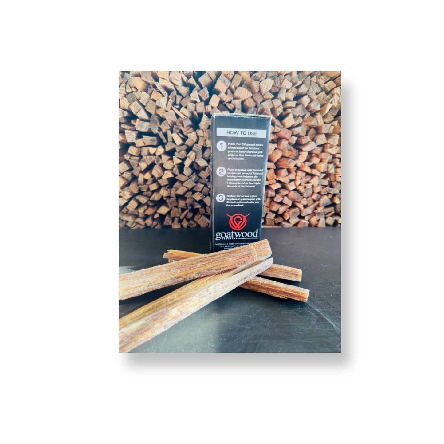 GOATWOOD, All-American Fatwood Firestarter Sticks 2 lb Box: Camping Essentials,Fire Pit,Campfires Wood Stove,Fireplaces,Bonfires,Solo Stoves,Pizza Oven.Start fire with 1-2 Sticks.Made in USA