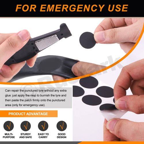 Rustark 21Pcs Bike Repair Tool Kit - Bicycle Multi-Function Tool Set with Ratchet, Bone Wrench, Tire Patches, Tire Levers, Magnetic Bit Extender, Screw Head Bits for Repair Maintenance
