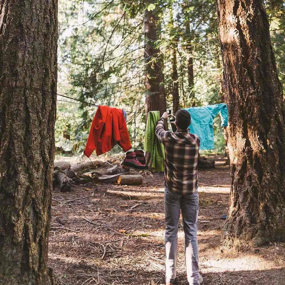 GEAR AID 325 Paracord and Carabiner, Utility Cord for Camping and Hiking, Black, 50 ft