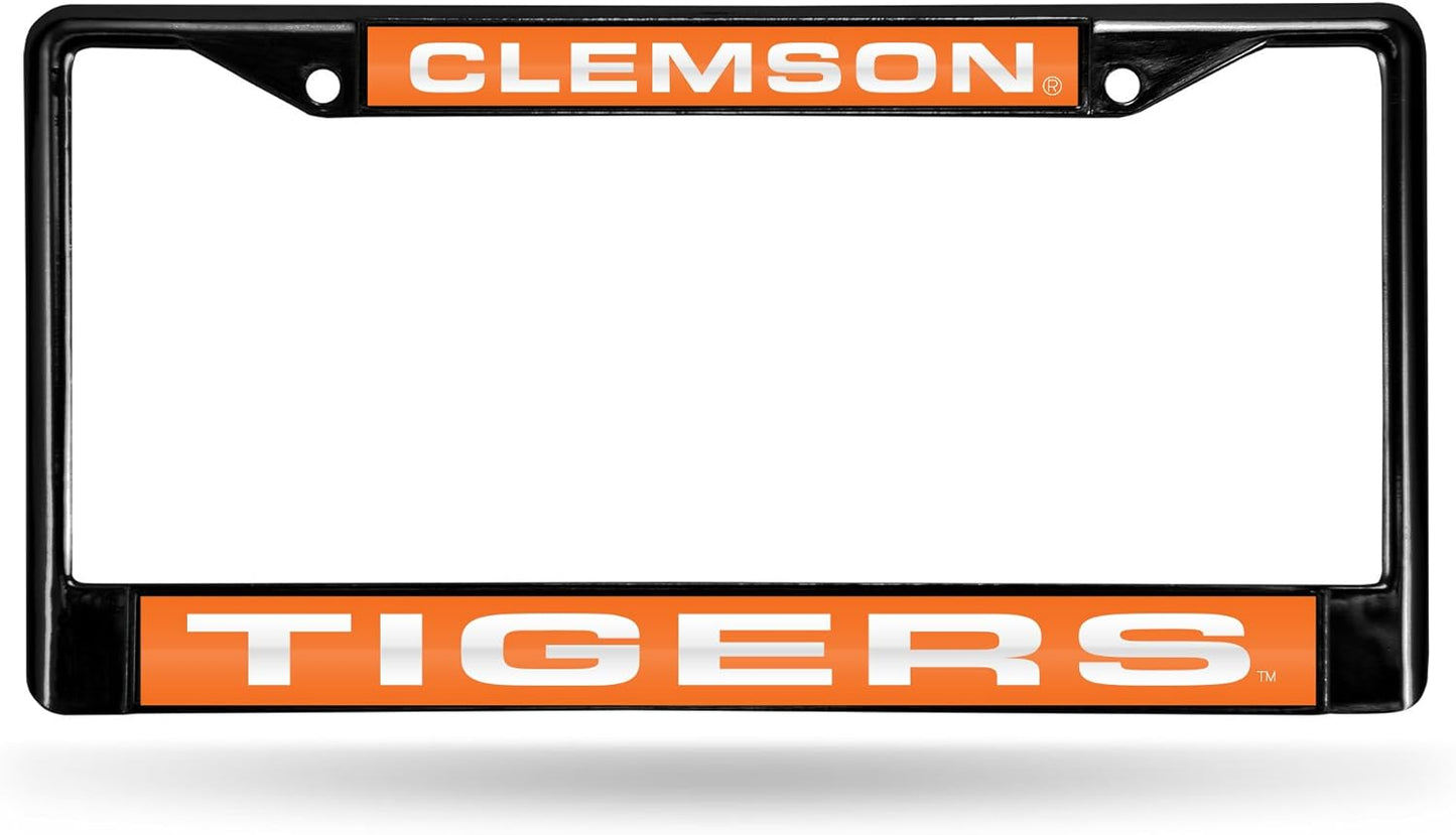 Rico Industries NCAA Black Laser Cut Chrome Frame 12" x 6" Black Laser Cut Chrome Frame - Car/Truck/SUV Automobile Accessory