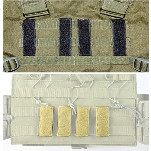 BSGB 6PCS Hook and Loop Adapter Strips for Tactical Vest, Morale Patches, Functional Patch Panel, Molle Strips Attachment for ID Badges and Insignia (Green)