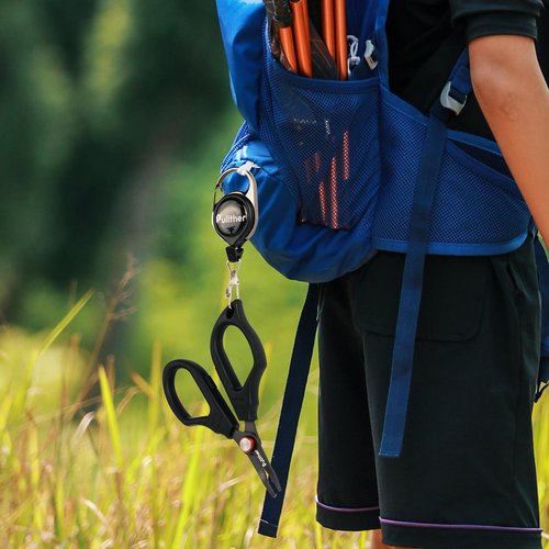 Pullther fishing Stainless Steel Fishing Pliers,Teflon Coating,Hook Remover,Fish Pliers with Retractor,Braided Line,Fishing Tools for Saltwater Freshwater.