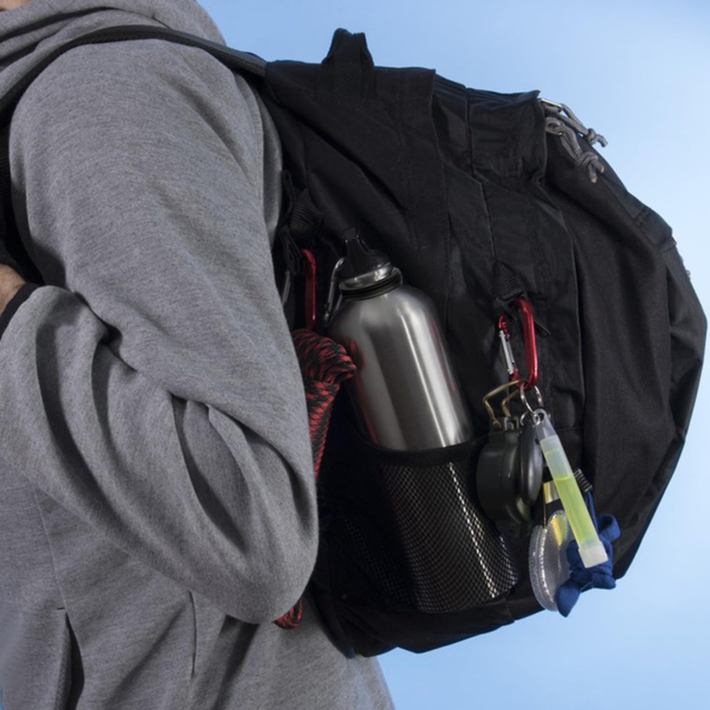 6PCS Silicone Water Bottle Buckle Holders with Carabiner Belt Clip and D-Ring Hook, Suitable for Hiking, Camping, Traveling, and Mountain Climbing