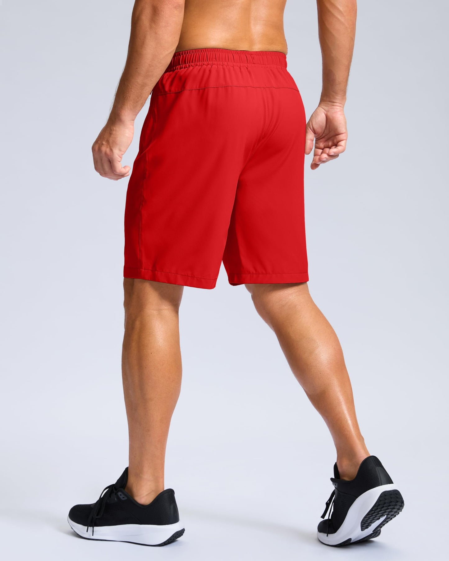 G Gradual Men's Athletic Running Shorts with Zipper Pockets Quick Dry 7"/ 5"/ 9" Workout Gym Shorts for Basketball Hiking(Deep Red,9L)