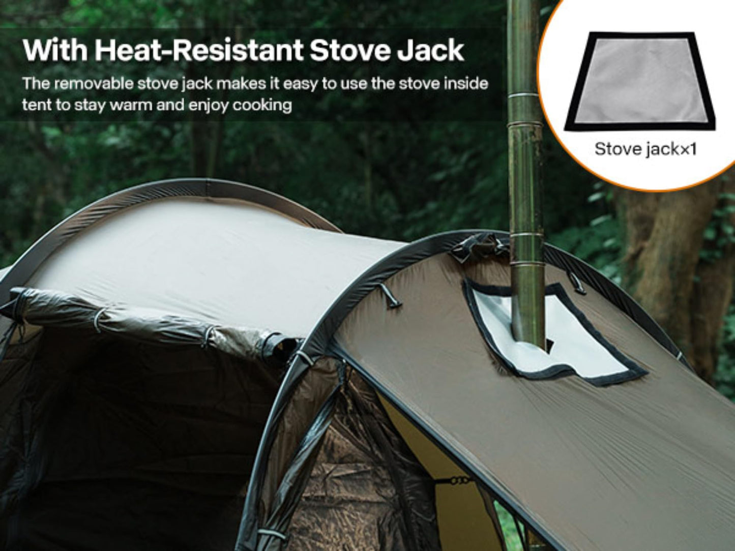 Hot Tent For 1-2 Person With Stove Jack Winter Tent + Camping Wood Tent Stove + Hot Tent Stove Jack