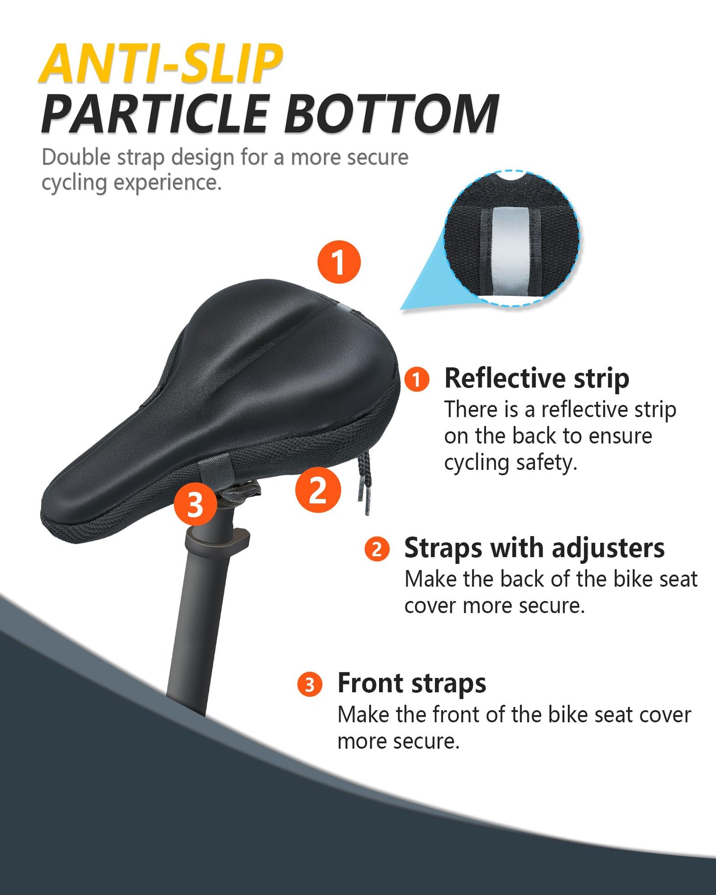 Extra Soft Gel Bike Seat Cover – Padded Wide Bicycle Saddle Cushion for Men & Women, Low-Nose Comfort Design for Peloton, Exercise & Outdoor Cycling, 2024 Award Winner