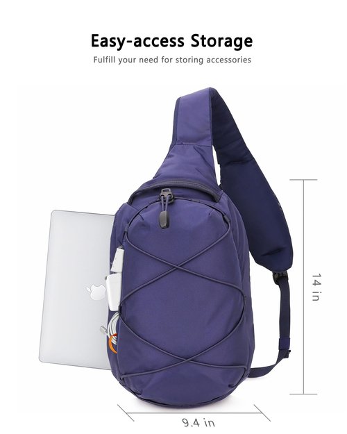 BAWADE Sling Bag Crossbody Backpack for Women&Men, Shoulder Chest Daypack for Traveling, Hiking, Cycling