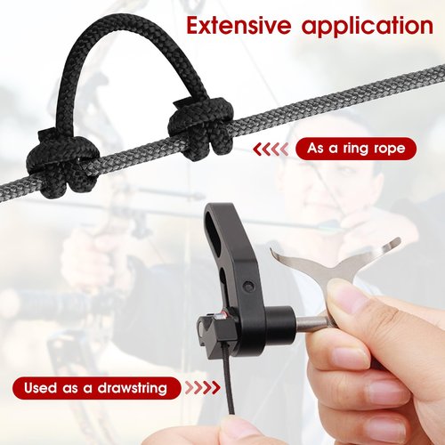 salbsever Archery D Loop String 2 Pieces D Loop Rope Buckle D Loop Rope String for Compound Bowstring Archery 10 Feet Bowstring Serving Thread Release Material Compound Bow String Archery