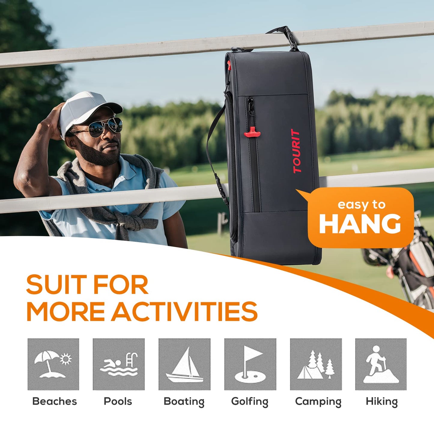 TOURIT Cooler Bag - 6-Can Insulated Sleeve, Small Soft Fits Discreetly in Golf Bag, Accessories for Men