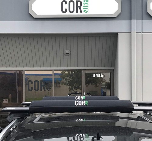 COR Surf Aero Roof Rack Pads for Paddleboard, Kayak, Surfboards, SUP, Snowboard, Paddleboard and Canoe | for Wide Aero Style Bars (Black, 28" Wide)