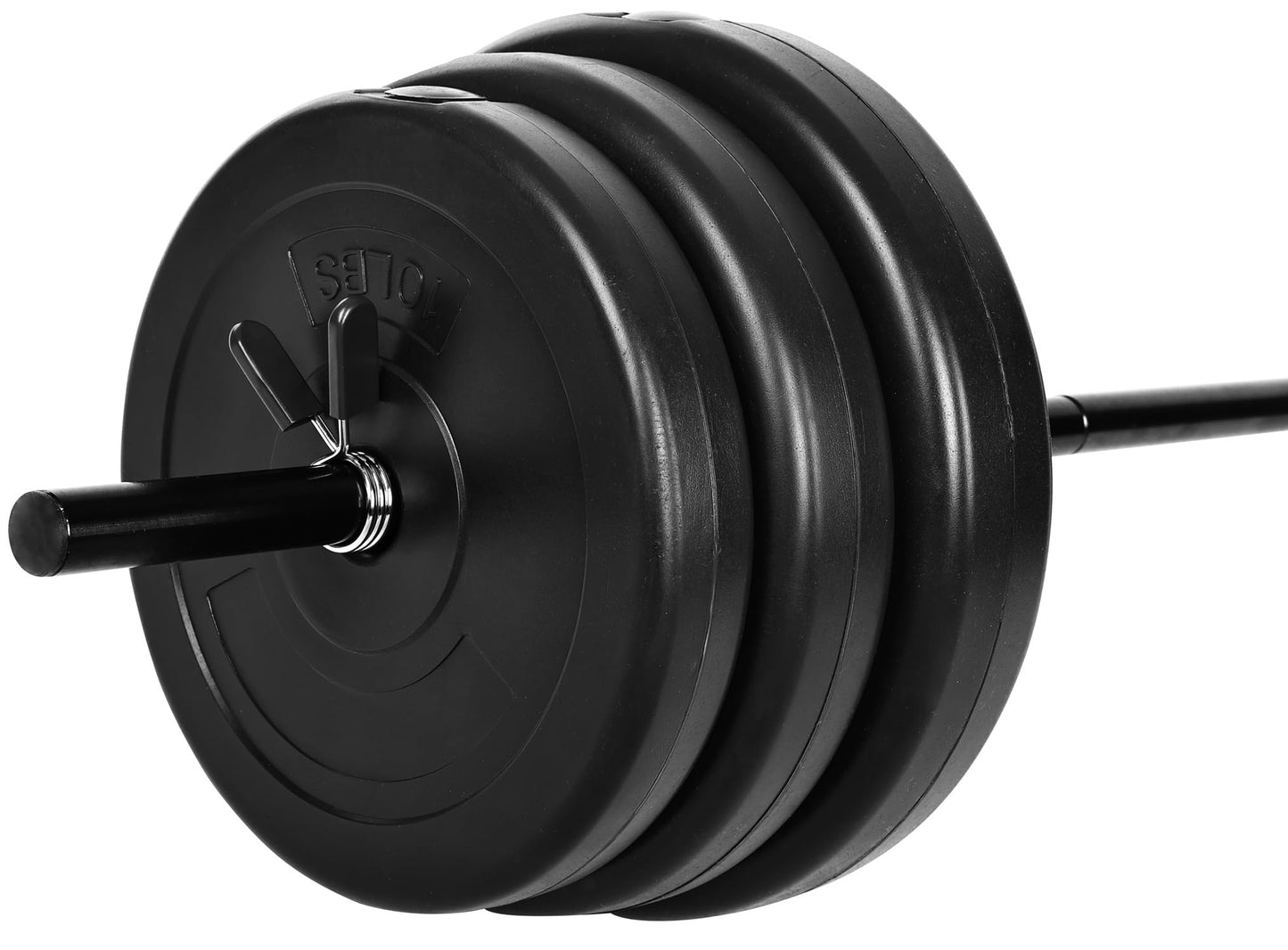 Fitvids 100-Pound Weight Set for Home Gym with Six Plates and 1x 5FT Standard Barbell, Comes with Spring Locks