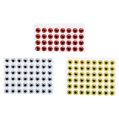 PATIKIL Fishing Lure 3D Eyes 12mm, 300Pcs Waterproof Artificial Fish Eye Fly Tying Lures Crafts Tackle Accessory for Fishing Baits DIY, 3 Colors