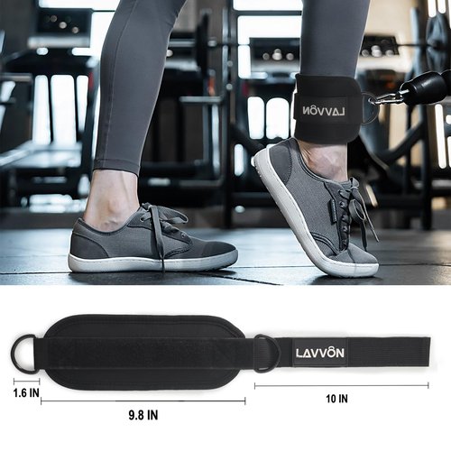 Barbell Pad Set for Hip Thrust 10Pcs- Squat Pad for Barbell Lunges & Bar Padding - Bench Press Standard Weight Bar Pad - With Ankle Straps, Wrist Straps for Weightlifting, 3 Lifting Strap (Black)