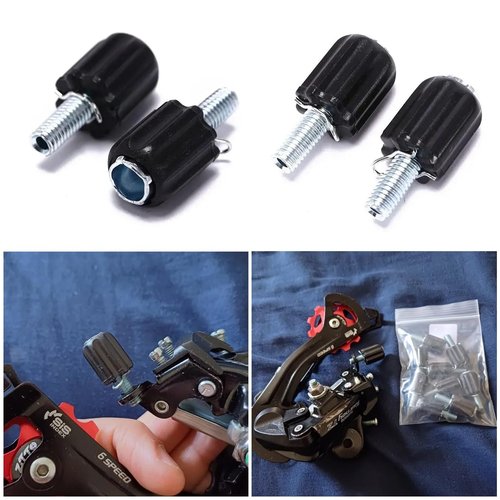 SquEqu 6 Pack Rear Derailleur Barrel Adjuster Replacement Shift Cable Downtube Index M5 Adjusting End Screw for Bike Rear Derailleur Down Tube Housing Stop Gear Shifter