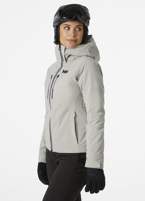 Helly-Hansen Alphelia Lifaloft Ski Jacket for Women - Waterproof Coat for Winter Sports, Skiing-Jacket with Insulation, 917 Mellow Grey - M