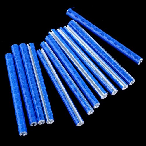 Dioche Wheel Lights, 24pcs Colorful Cycling Wheel Spoke Reflector Clips Reflective Warning Strip Clip Tube(Blue)