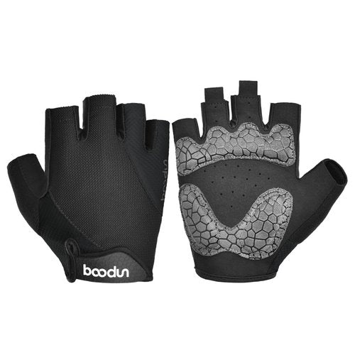 Azarxis Cycling Gloves Half Finger Bike Glove for Men Women Anti-Slip Shock-Absorbing Breathable MTB Road Biking Gloves (Black, M)