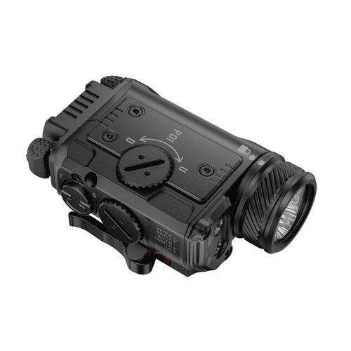 RovyVon GL4 Pro Rail-Mounted Flashlight 400 Lumens White Light, 300mW IR Illuminator, with Coaxial Visible and IR Beams, Two CR123 Batteries Included