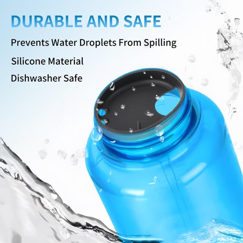 Axlksia 2 Pack Splashguard Compatible with Nalgene Water Bottles, BPA-Free Silicone Splashguard Lid Wide Mouth for Nalgene Splash Guard 32 oz Wide Mouth Water Bottles Accessory