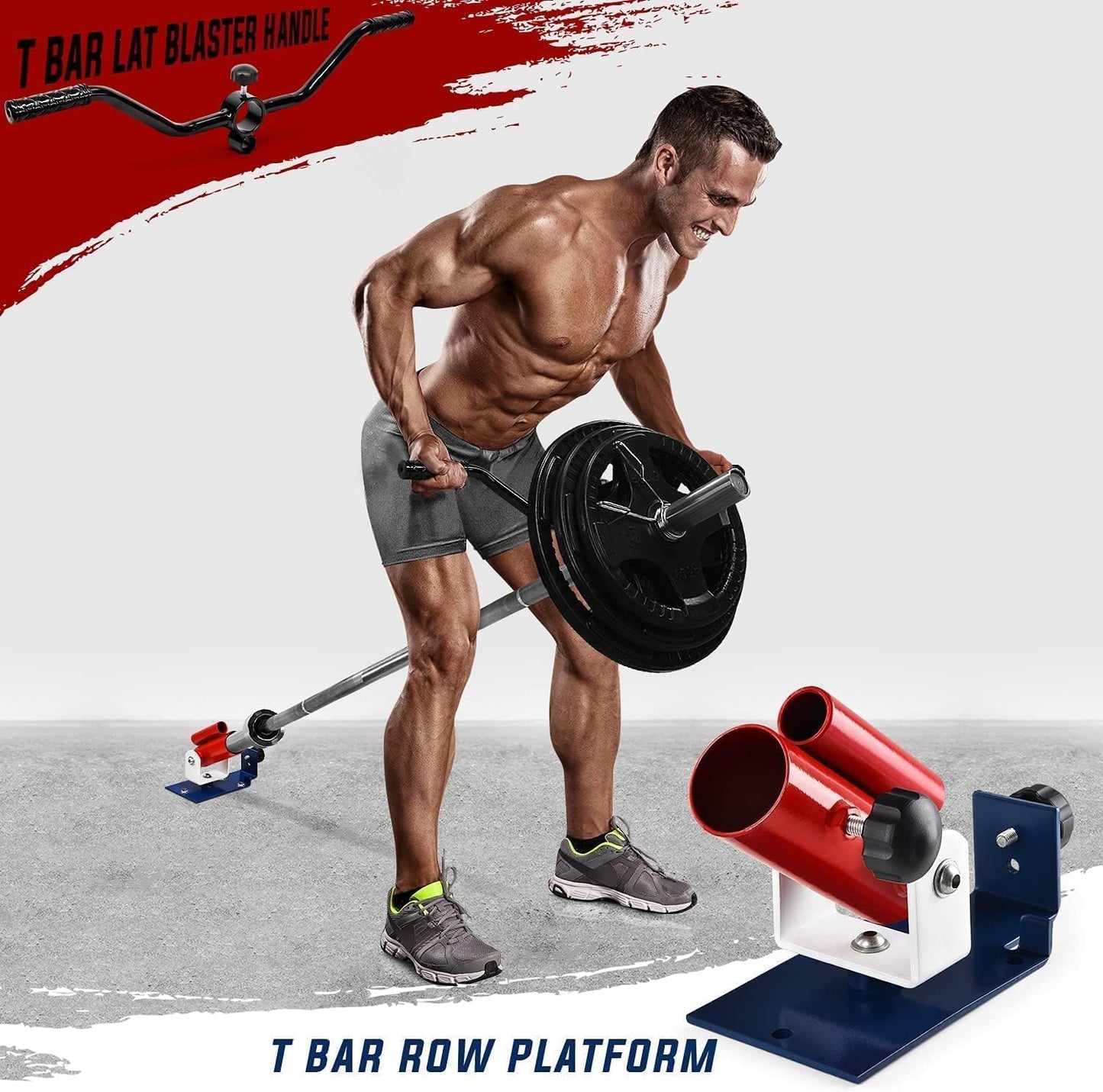 Yes4All T-Bar Row Platform with 360° Swivel – Fits 1” & 2” Olympic Bars – Easy Install