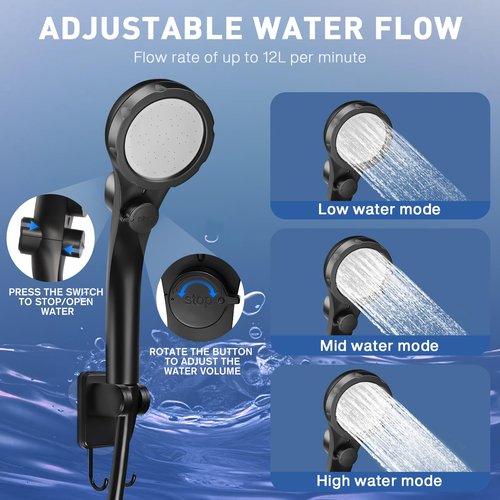 MIAOKE Upgrade Portable Camping Shower, 7800mAh Outdoor Electric Shower Rechargeable Pump with Intelligent Digital Display Temperature Display Shower Head for Camping, Hiking, Traveling/Orange