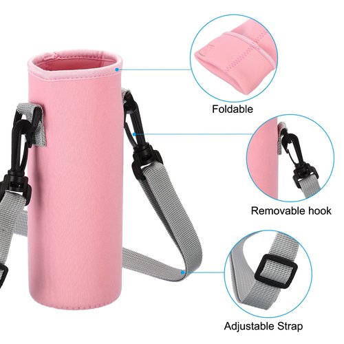 PATIKIL 67mmx185mm Water Bottle Sling Bag, 4 Pack Neoprene Portable Insulated Bottle Holder Carrier with Adjustable Shoulder Strap, 4 Colors
