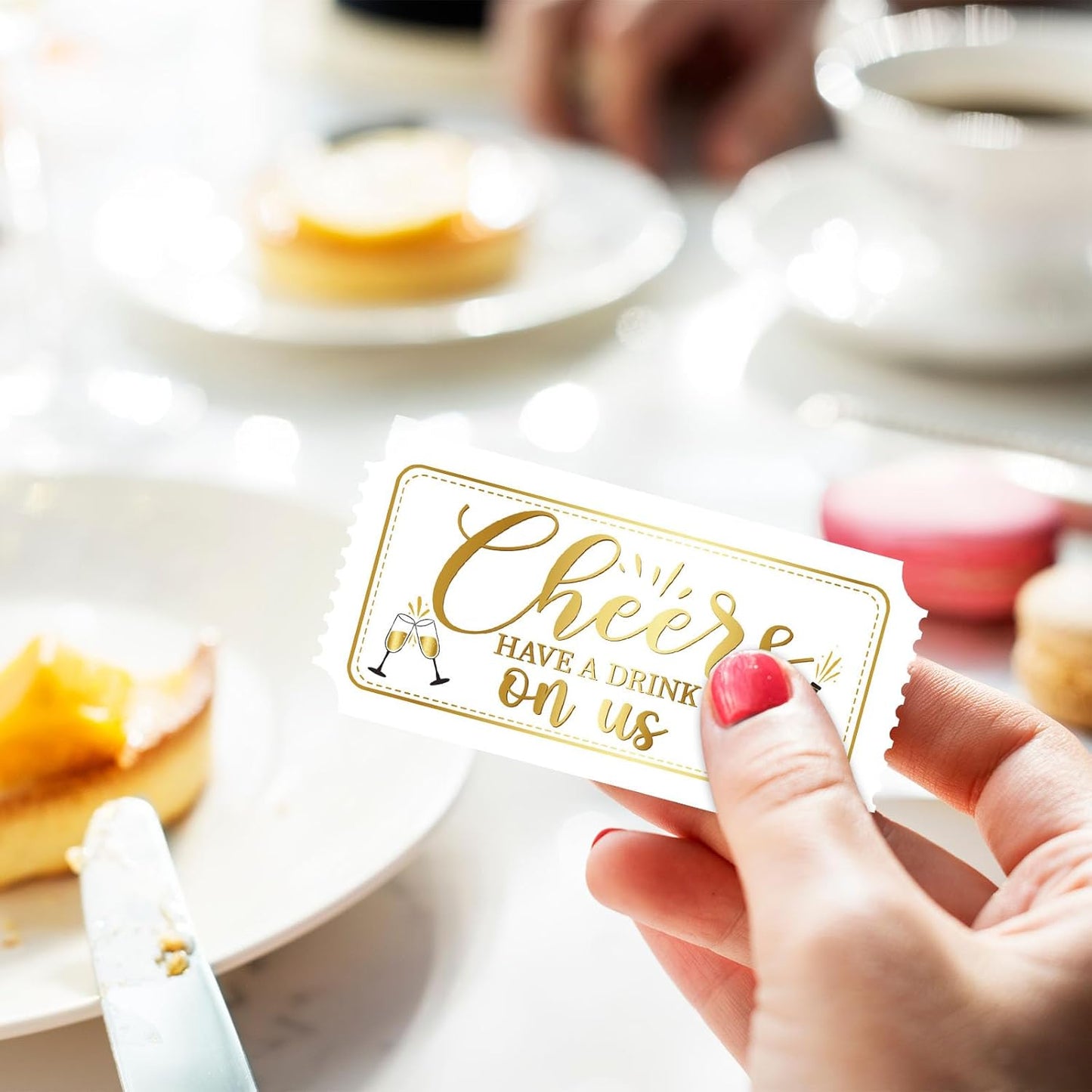 1000 Pcs Drink Ticket Single Raffle Tickets Roll Cocktail Design Free Drink Ticket for Events Wedding Work Formal Parties Leisure Class Reward