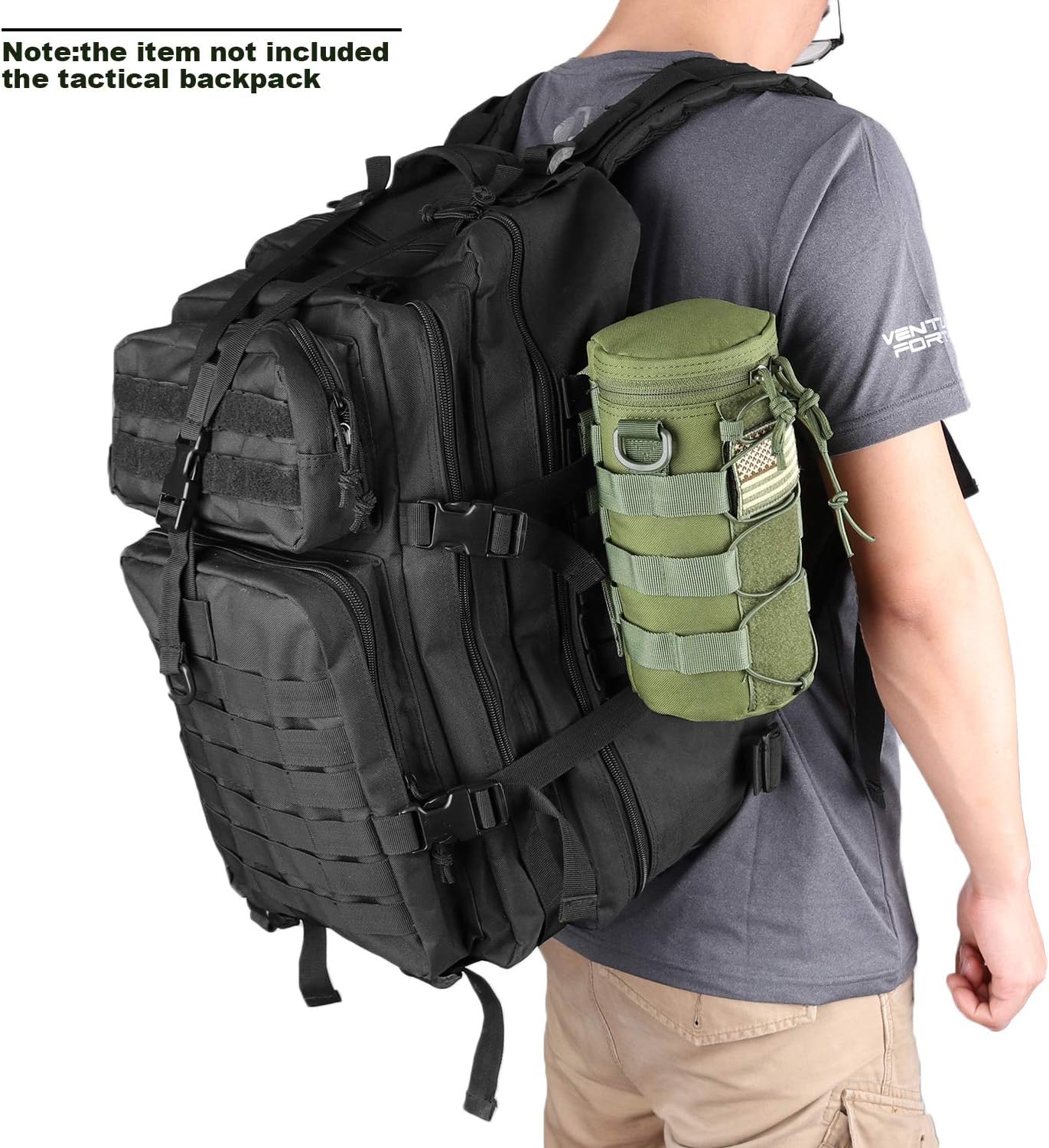 AMYIPO Water Bottle Pouch Molle Tactical Holder Storage Bag for 32oz Carrier