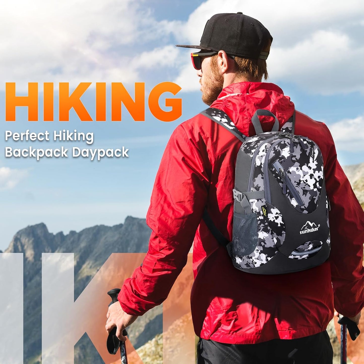 sunhiker Cycling Hiking Backpack Water Resistant Travel Backpack Lightweight SMALL Daypack M0714
