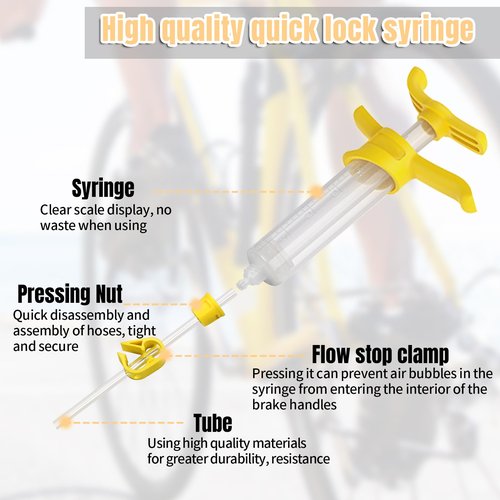 Pmbqifay Brake Bleed Kit for Shimano,TEKTRO, TRP Hydraulic Disc Brakes, with 180 ml Mineral Oil Brake Fluid, Bike Hydraulic Brake Bleed Kit for MTB/Road Bike Brake