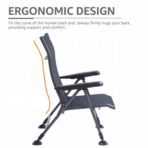 X Strike Folding Camping Chair Support 350 LBS, Outdoor Fishing Chair for Adults Breathable Mesh with Adjustable High Back Support and Leg, Aluminum Frame for Fishing, Camp, Lawn, Patio.