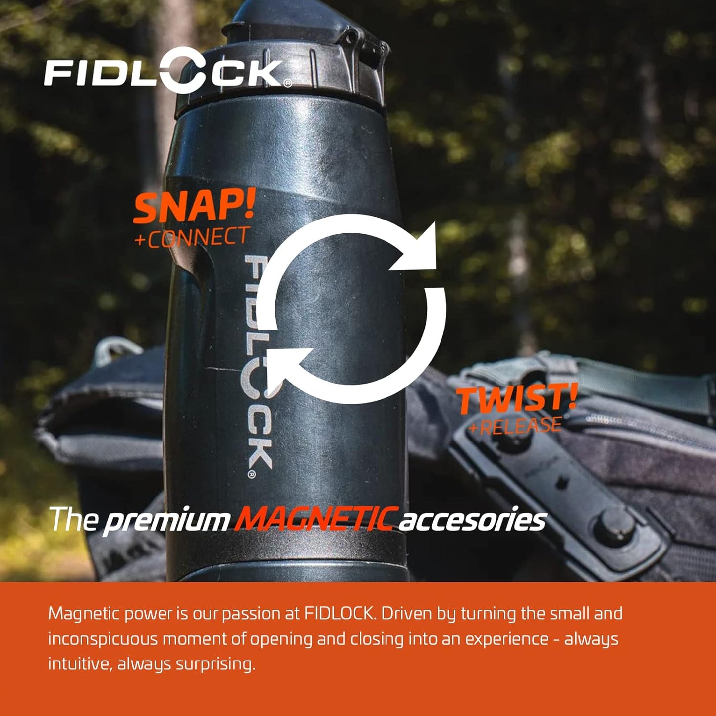 FIDLOCK Twist Replacement Bottle 450ml/15oz | Includes Twist Bottle Only (Twist Base Not Included) | Smoke