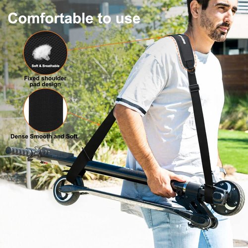 Yorkenbe 1 Pack Carry Strap for Folding Chair, Adjustable Beach Chair Backpack Straps, Carry Strap for Beach Chair, Backpacking, Picnics, Scooter, Foldable Bikes (Black, 115-195cm) (black, 1pc)