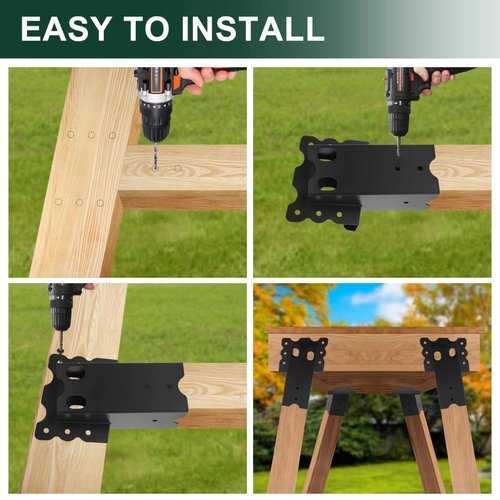 Deer Stand Brackets 4pcs,Outdoor 4"x 4" Compound Angle Brackets,Multi-Use Elevator Brackets for Outdoor Platforms,Deer Hunting Stands,Shooting Shacks and Tree Houses