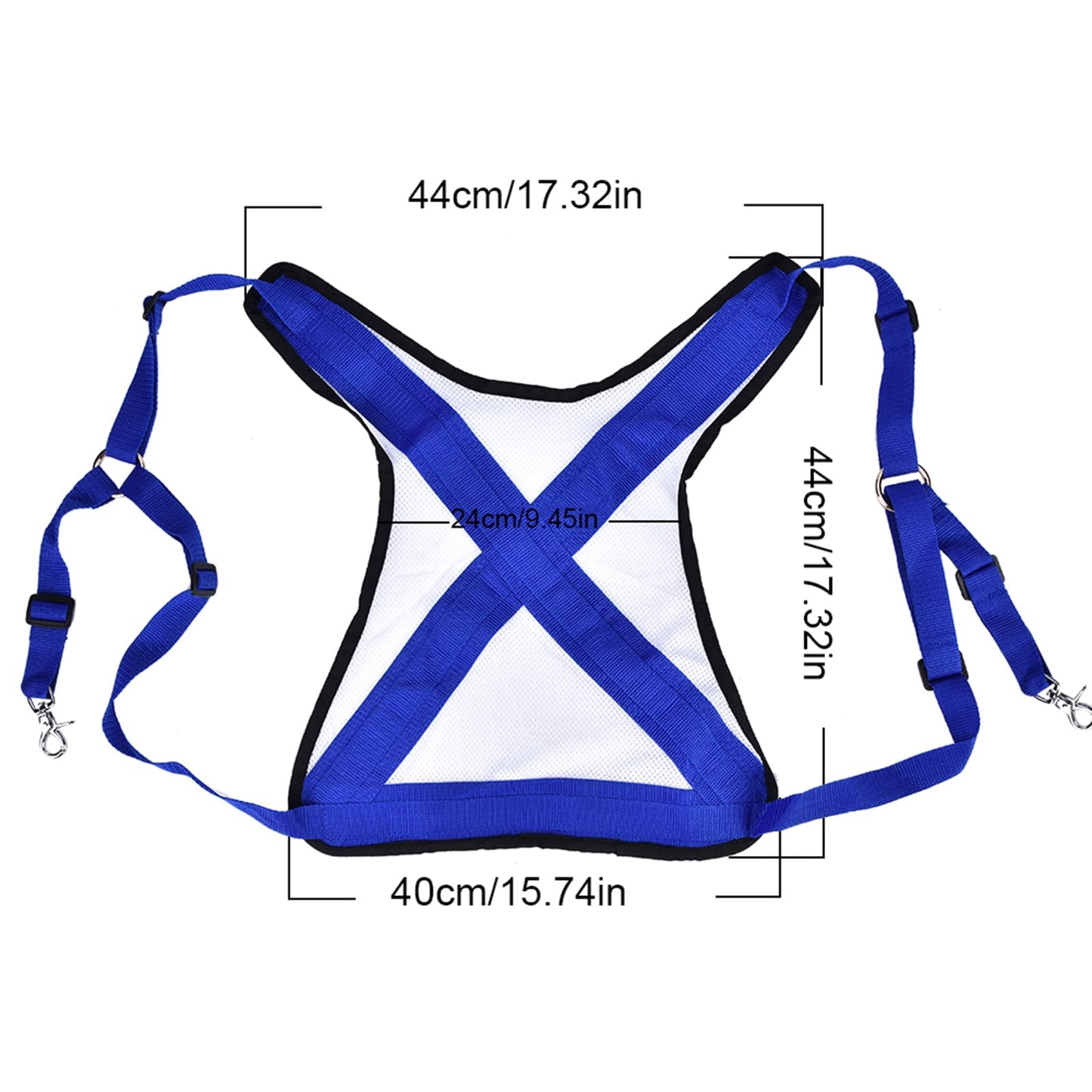 Frdhee Fishing Shoulder Back Harness, Adjustable Fishing Fighting Belt Sea Fishing Rod Holder Vest for Fishing Big Fish, Small, Blue