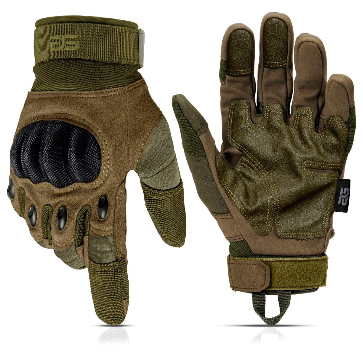 Glove Station Gloves for Men – Touchscreen Utility Gear with Hard Knuckle Protection Used in Motorcycle, Airsoft, & Outdoor Work Green - Hard Knuckle XX-Large