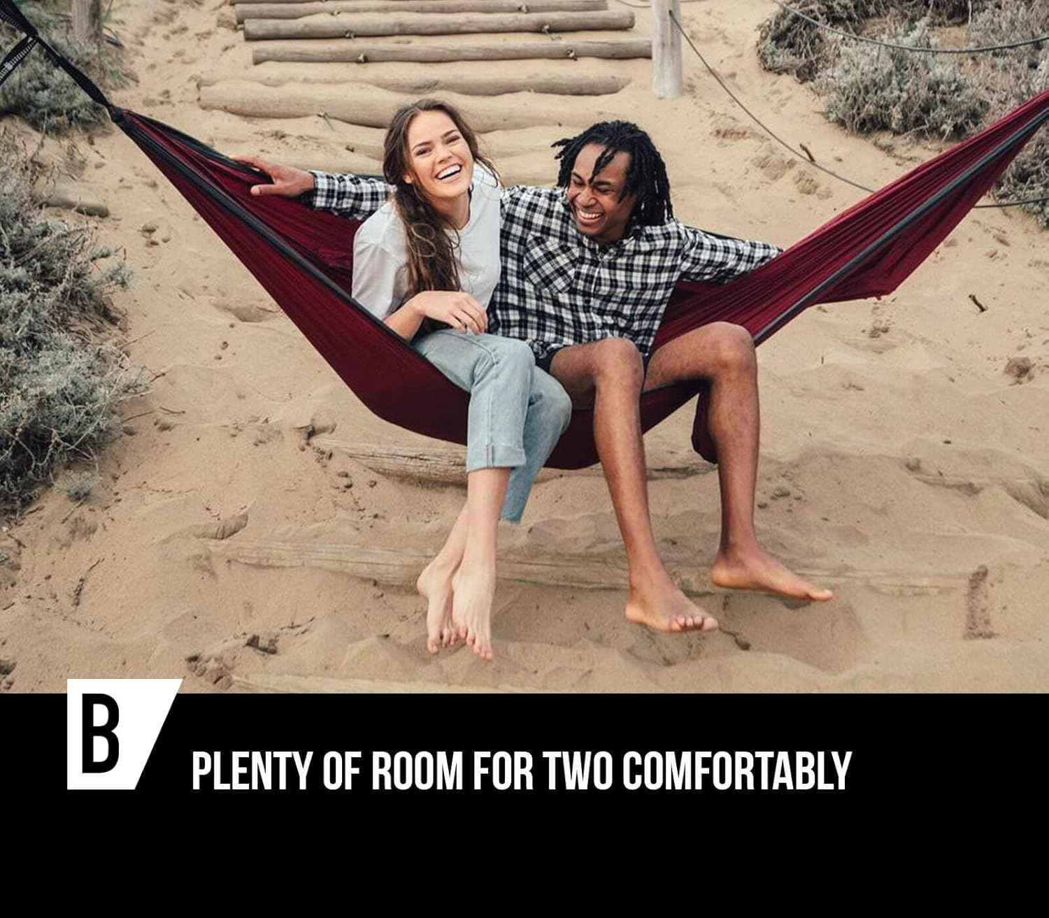 Premium Double Hammock with Tree Straps - Durable, Portable & Comfortable
